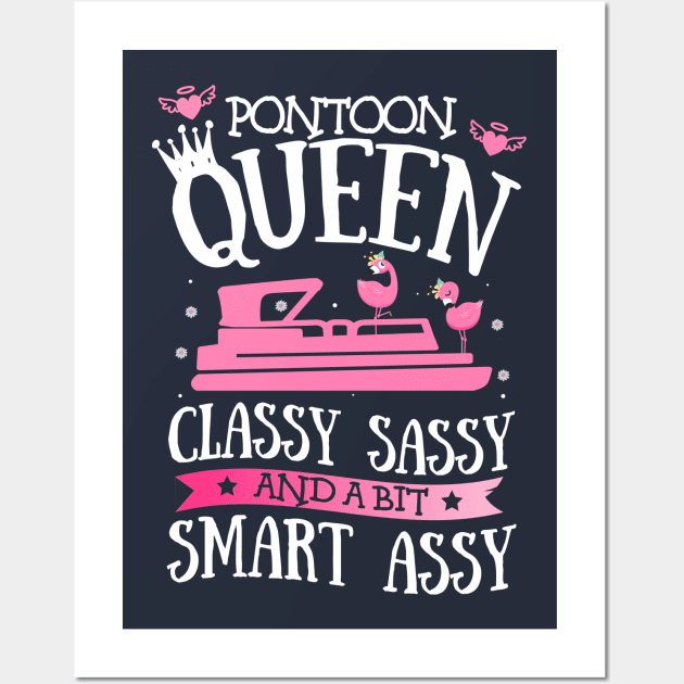 Pontoon Queen Gift Funny Pontoon Lover Gift Idea Wall Art by Salt88